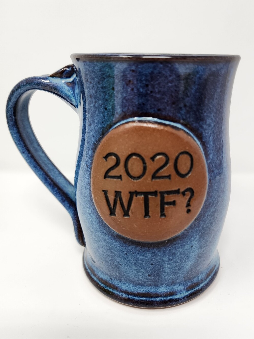 '2020 WTF?' Blue Glazed Pottery Mug
